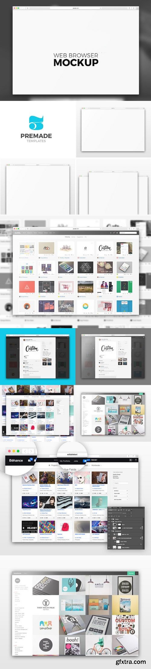 Safari Web Browser Photoshop Mockup Set