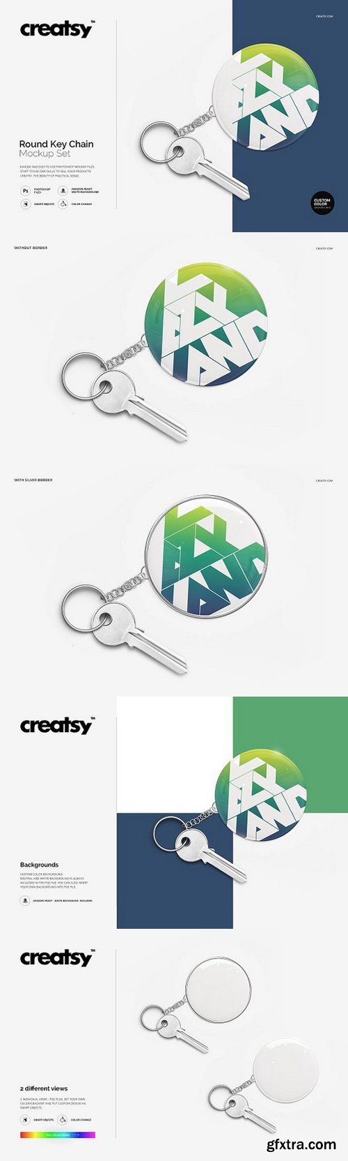 CM - Round Key Chain Mockup Set 1447970