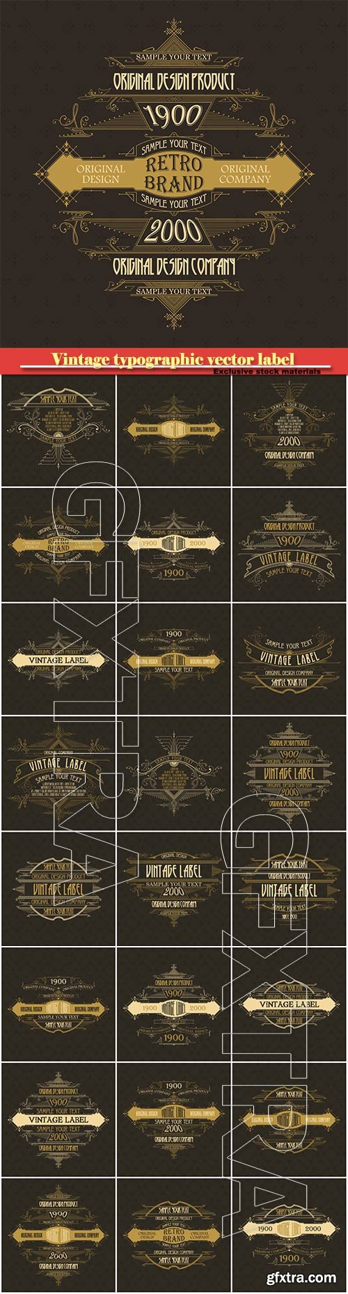 Vintage typographic vector premium label