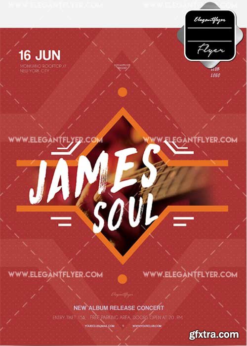 James Soul Concert V10 Flyer PSD Template + Facebook Cover