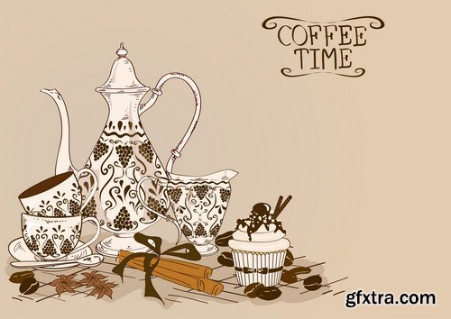 Coffee time poster - 5 EPS