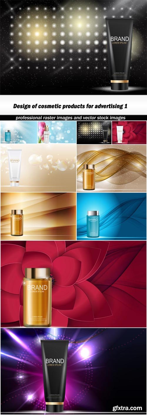 Design of cosmetic products for advertising 1 - 10 EPS
