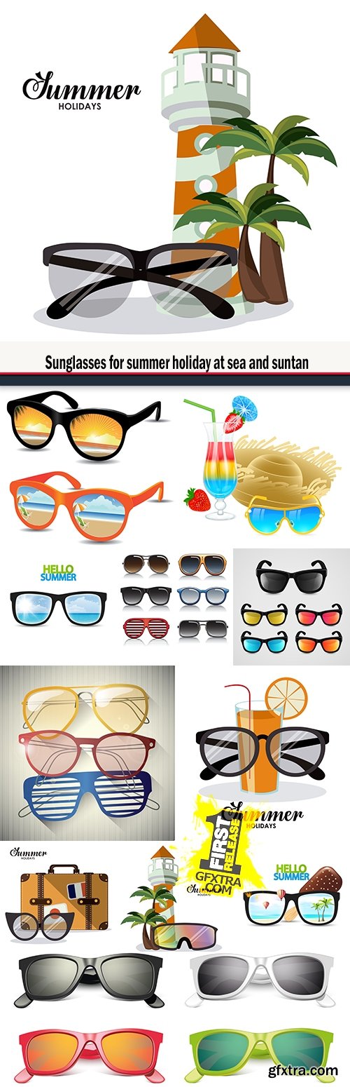 Sunglasses for summer holiday at sea and suntan