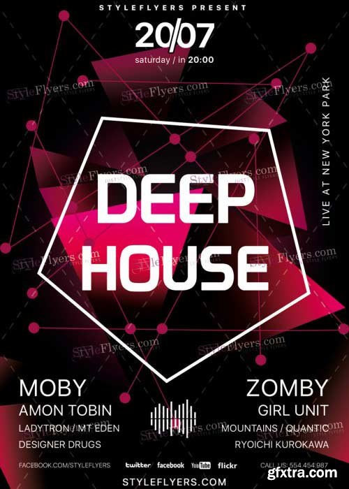 Deep House V16 PSD Flyer Template