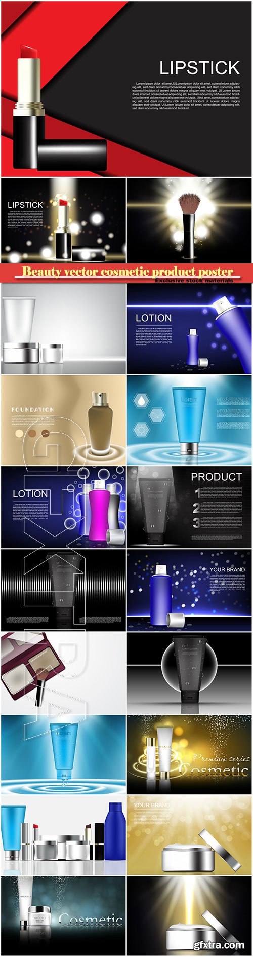 Beauty vector cosmetic product poster #3