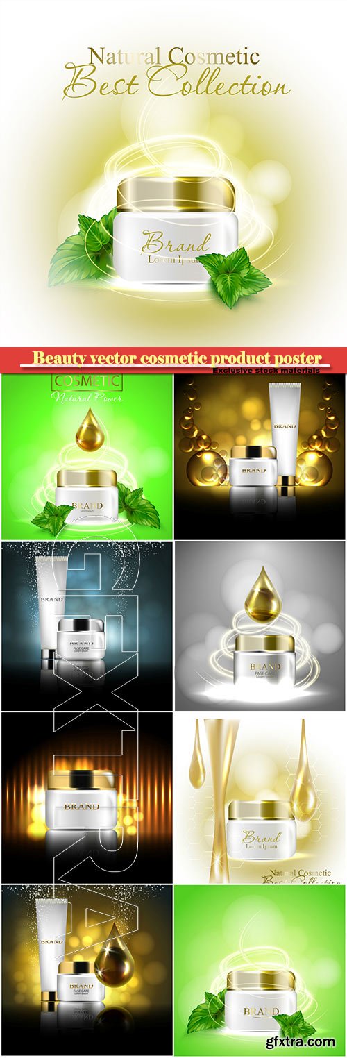 Beauty vector cosmetic product poster #4