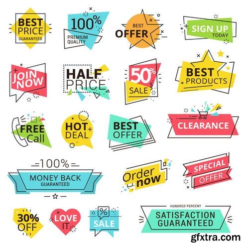 Modern Vector Illustration Sale Labels