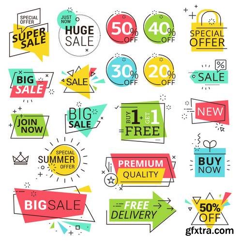 Modern Vector Illustration Sale Labels