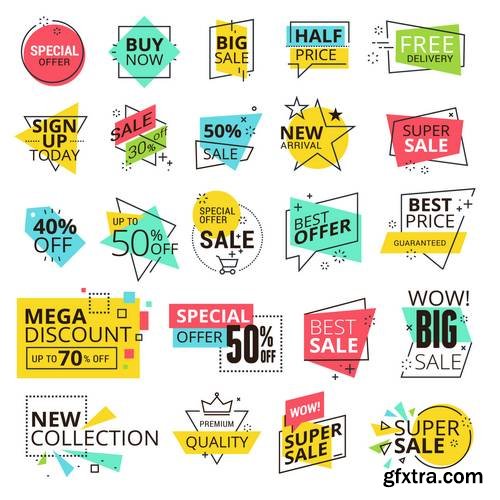 Modern Vector Illustration Sale Labels