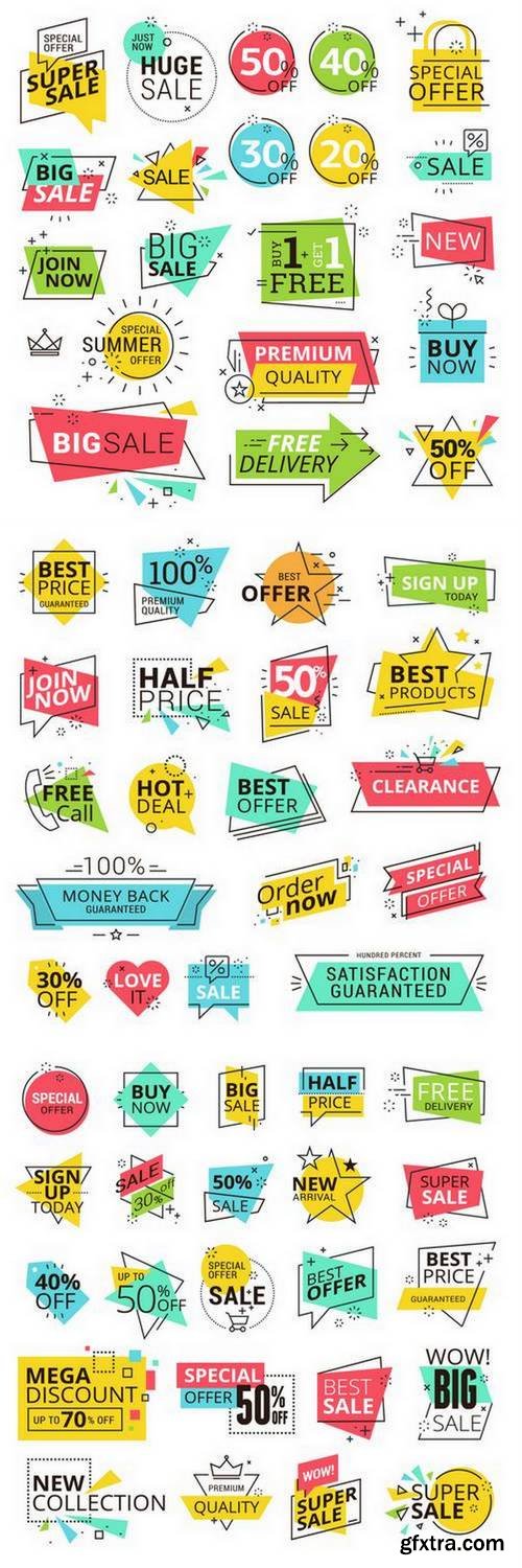 Modern Vector Illustration Sale Labels