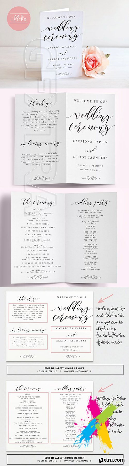 CM - Wedding Program Folded - Editable 1492293