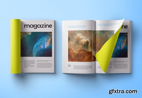 Folded Psd Magazine Mockup