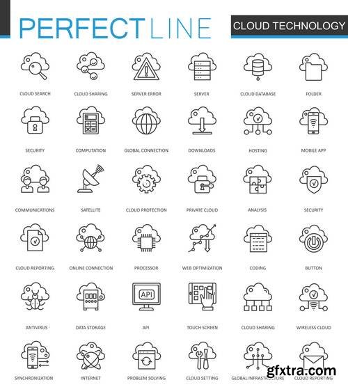 Thin Line Web Icons Set