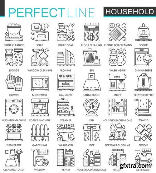 Thin Line Web Icons Set