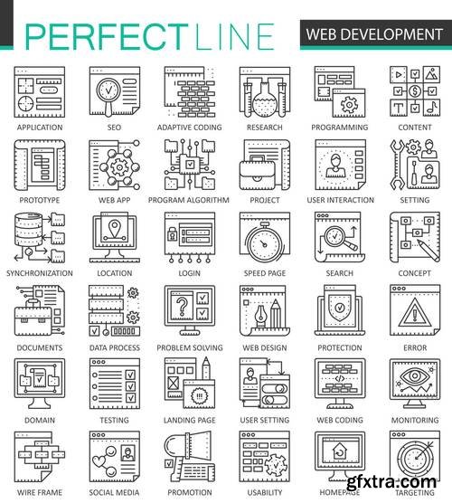 Thin Line Web Icons Set