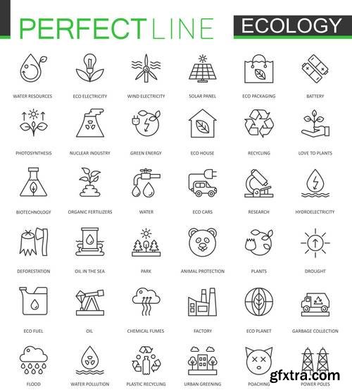 Thin Line Web Icons Set