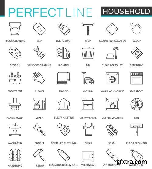 Thin Line Web Icons Set