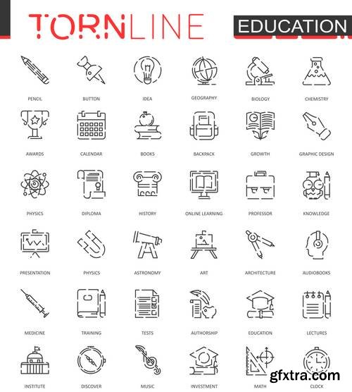 Thin Line Web Icons Set