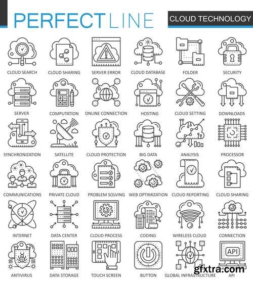 Thin Line Web Icons Set