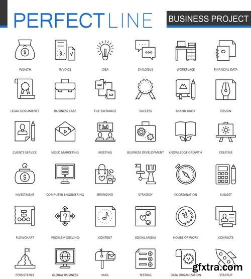 Thin Line Web Icons Set