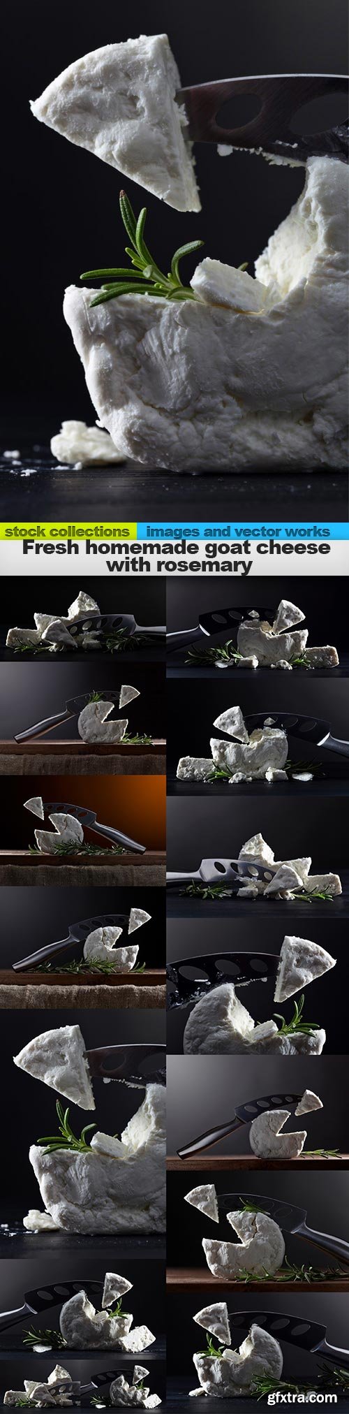 Fresh homemade goat cheese with rosemary, 15 x UHQ JPEG