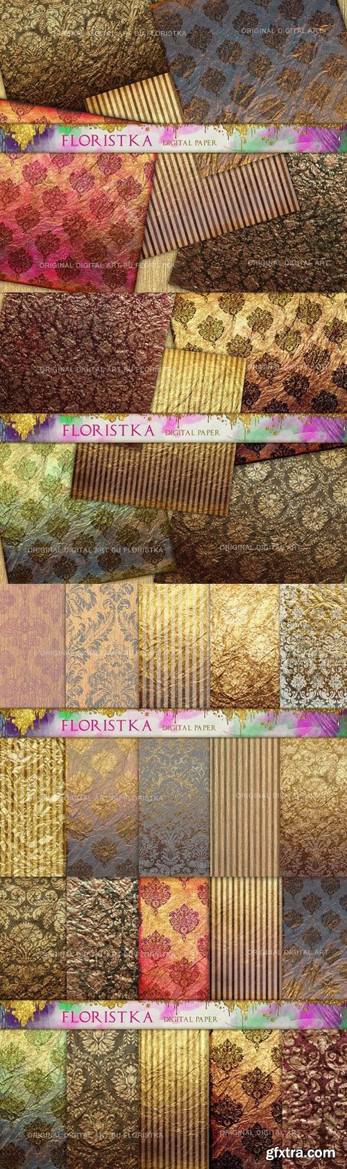 CM - Ombre Damask Gold Patterns 1372660