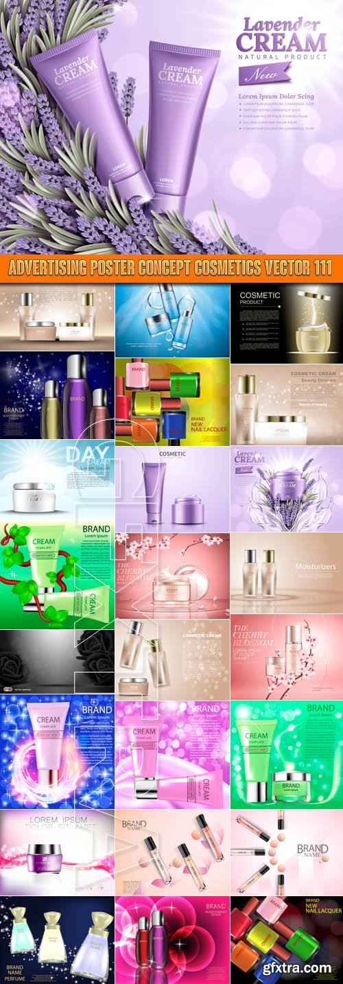 Advertising Poster Concept Cosmetics vector 111
