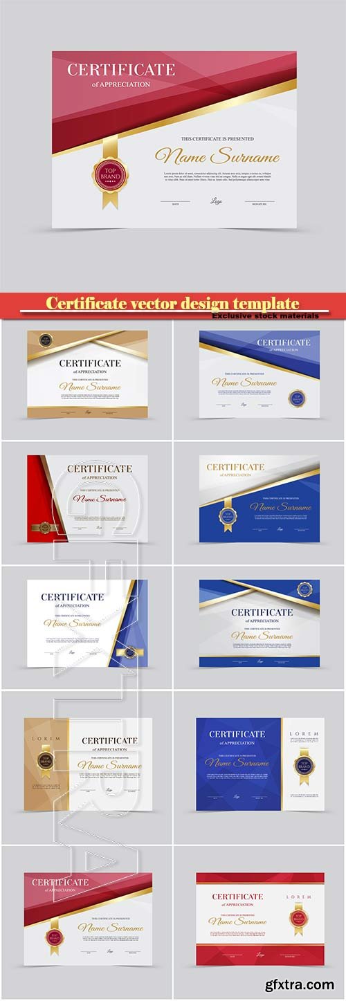 Certificate and vector diploma design template #11