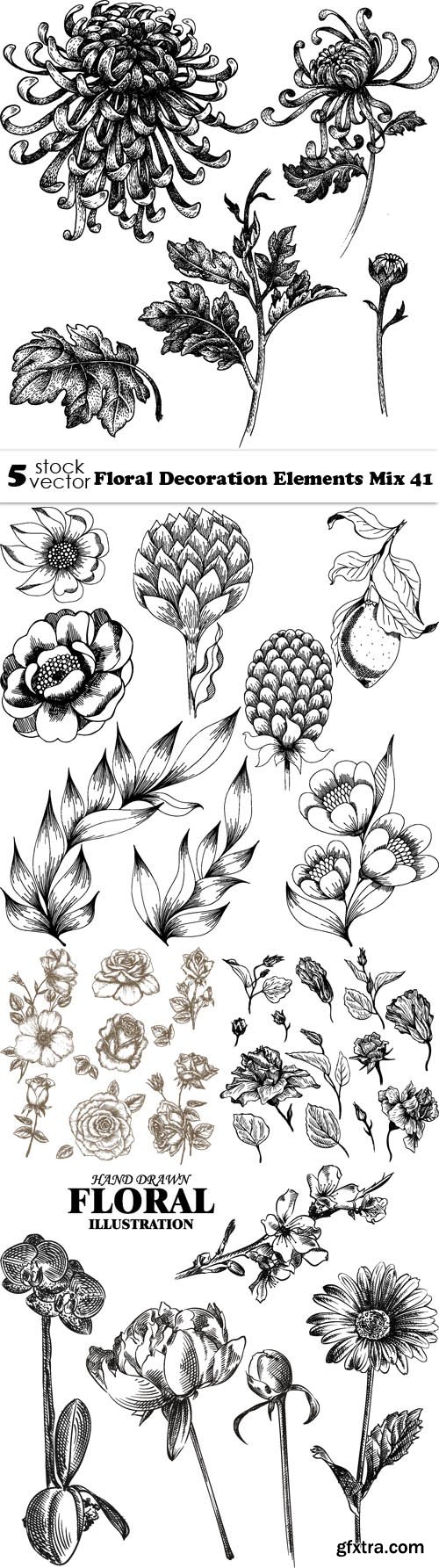 Vectors - Floral Decoration Elements Mix 41