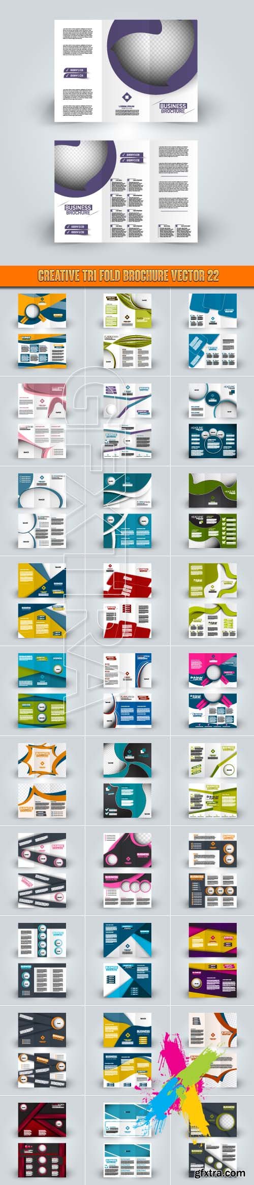 Creative tri fold brochure vector 22