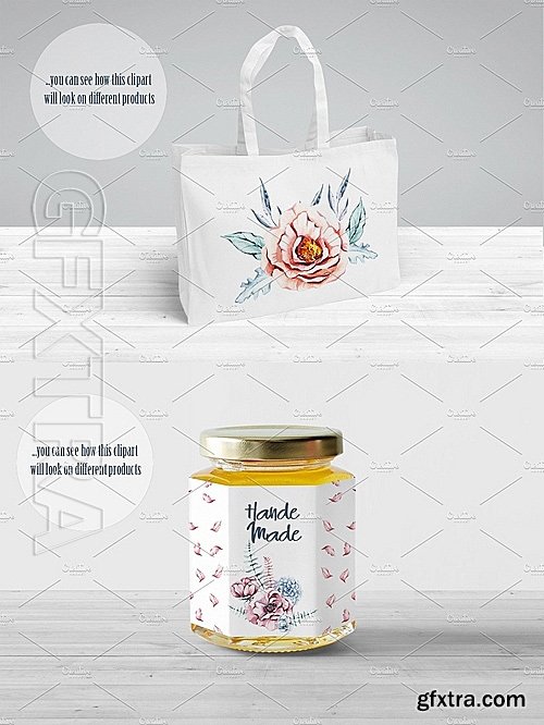 CreativeMarket Big floral Spring png clipart 1414713