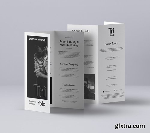 Psd Tri Fold Mockup US A4 Vol 3