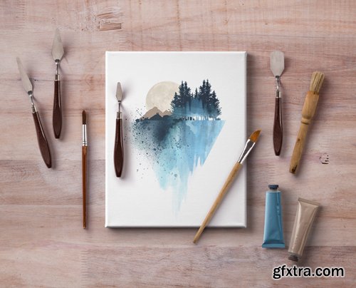 Artistic Psd Art Canvas Mockup