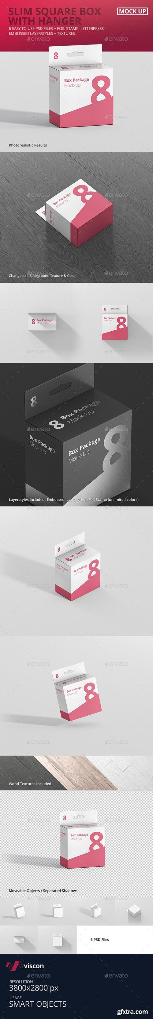 Graphicriver - Package Box Mockup - Slim Square with Hanger 18797389