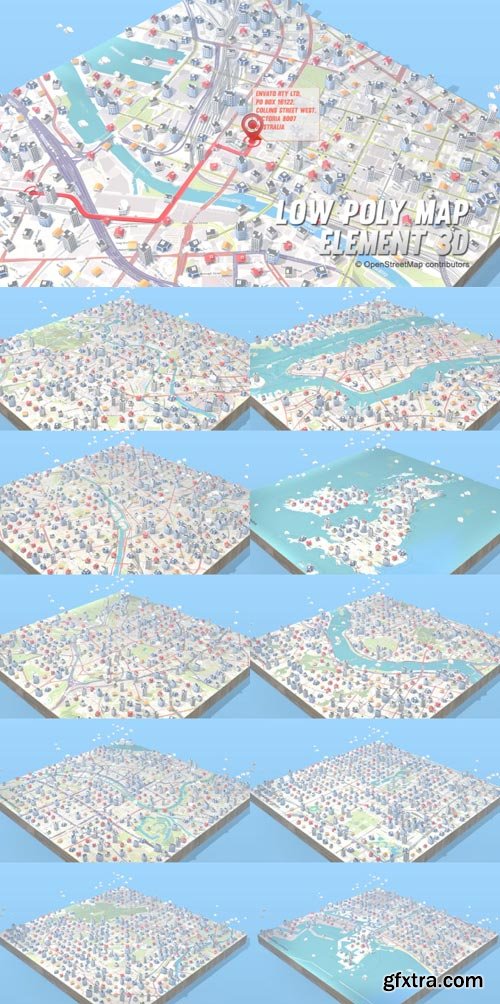 Videohive - Lowpoly Map Element 3D - 19862081