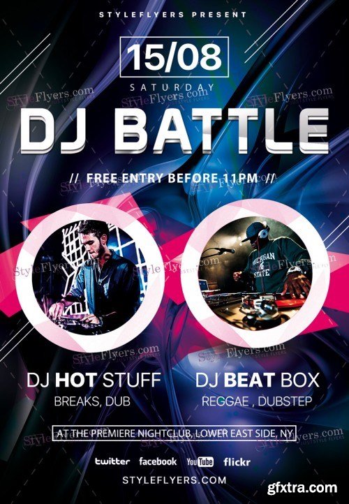 DJ Battle PSD Flyer Template 6