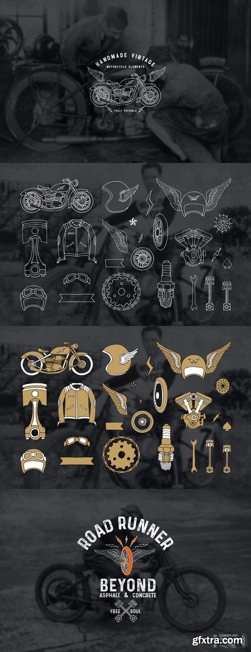 Handmade Motorcycle Vector Elements