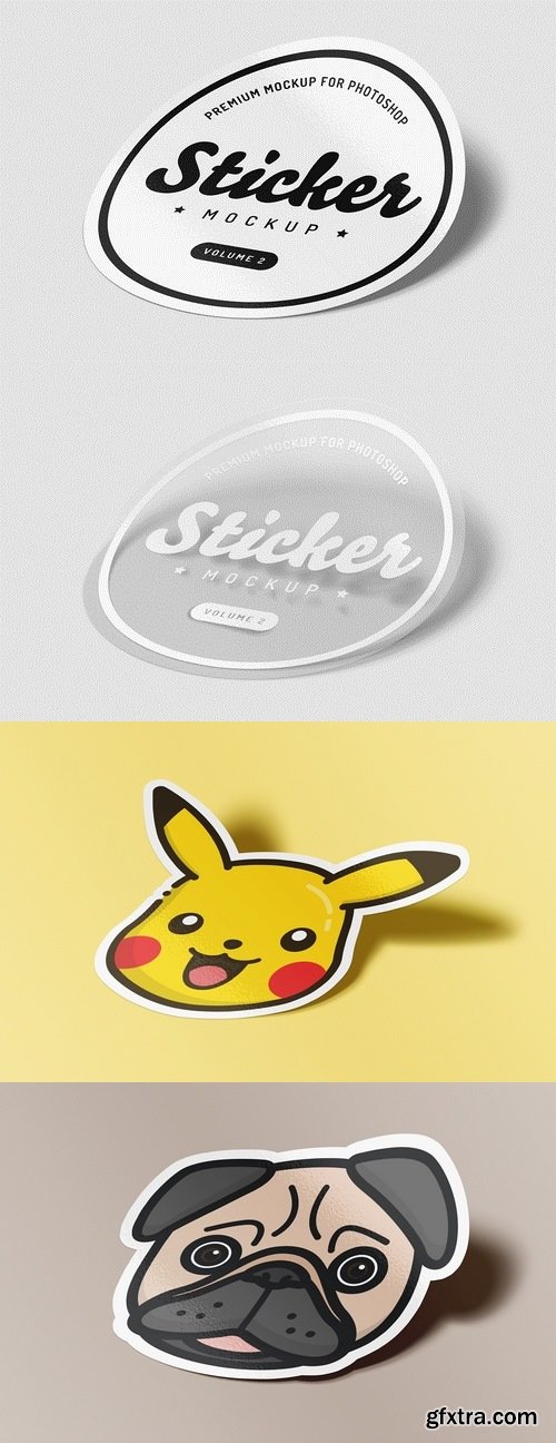 Sticker Mockup for Photoshop - Vol 2