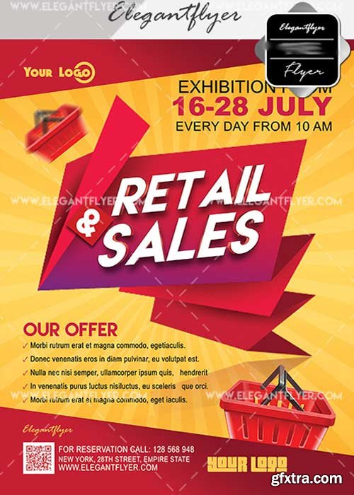 Retail & Sales V3 Flyer PSD Template + Facebook Cover