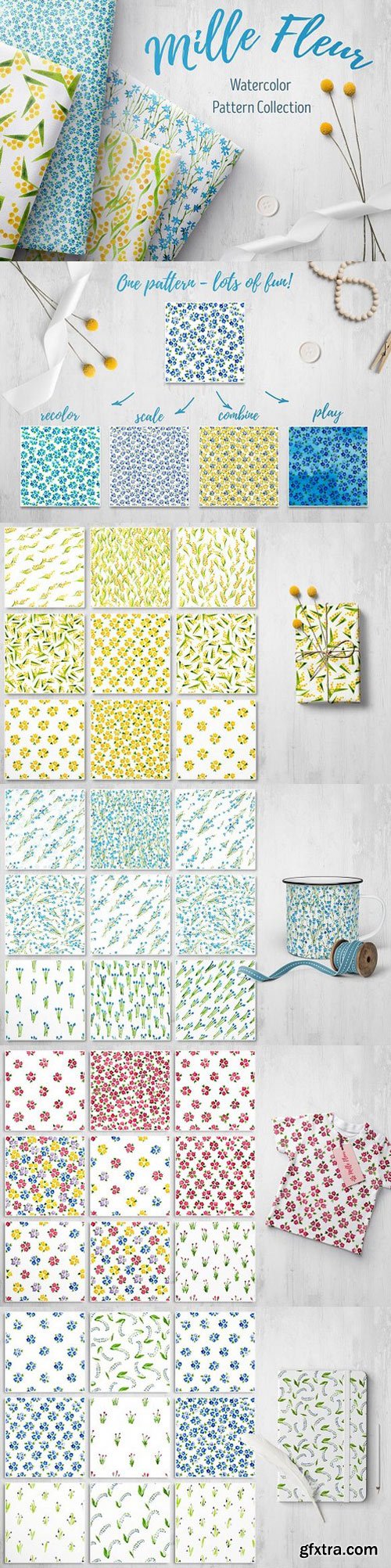 CM - Mille Fleur - 36 watercolor patterns 1435024