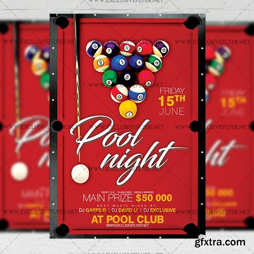 Pool Night - Premium A5 Flyer Template