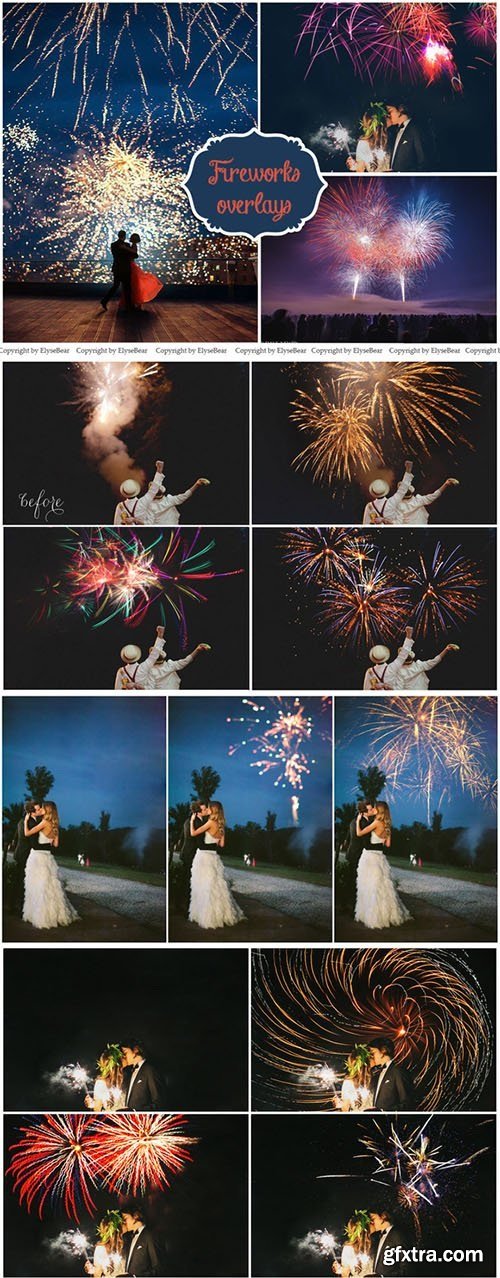 75 Fireworks Photo Overlays