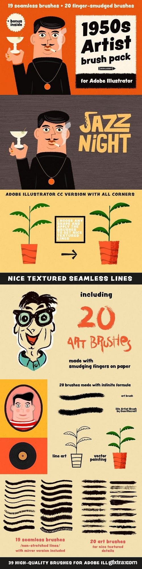 Guerillacraft - 1950s Artist Brush Pack