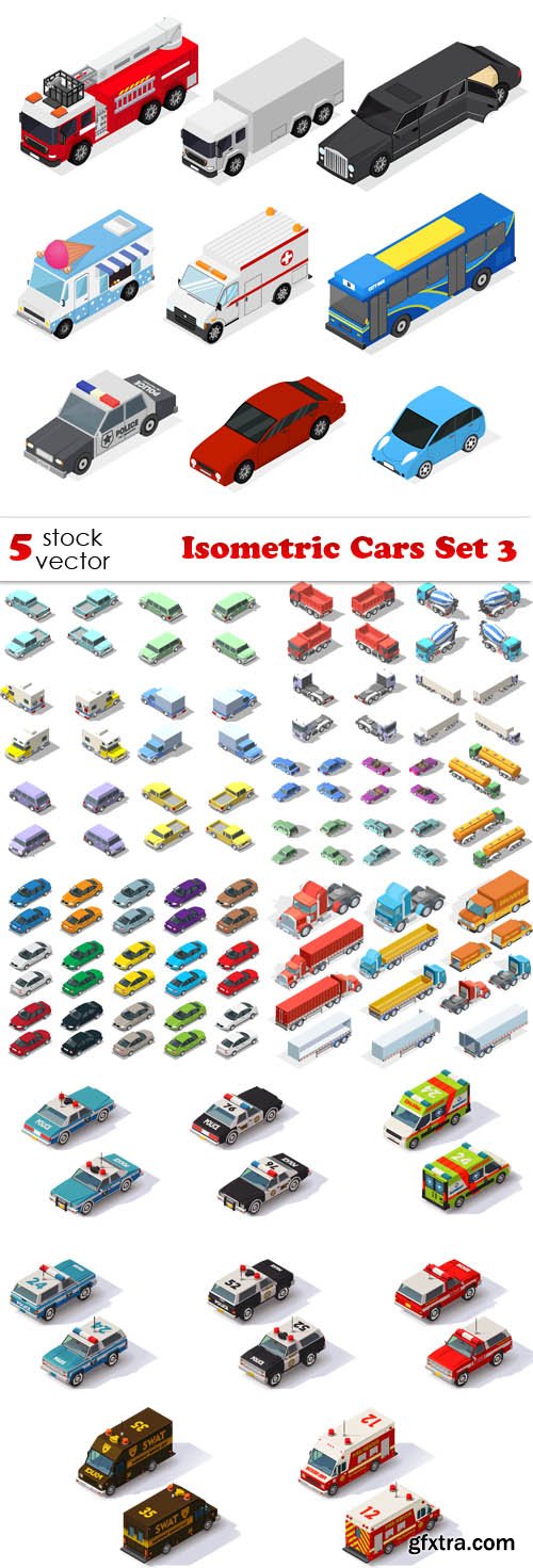 Vectors - Isometric Cars Set 3