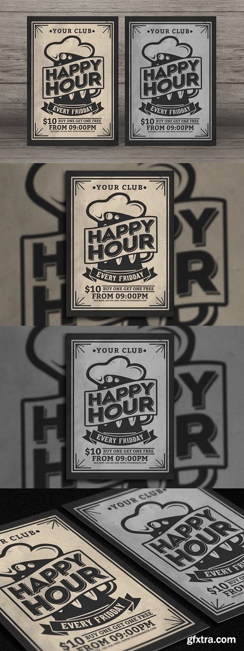 CM - Happy Hour Vintage Flyer 1475214