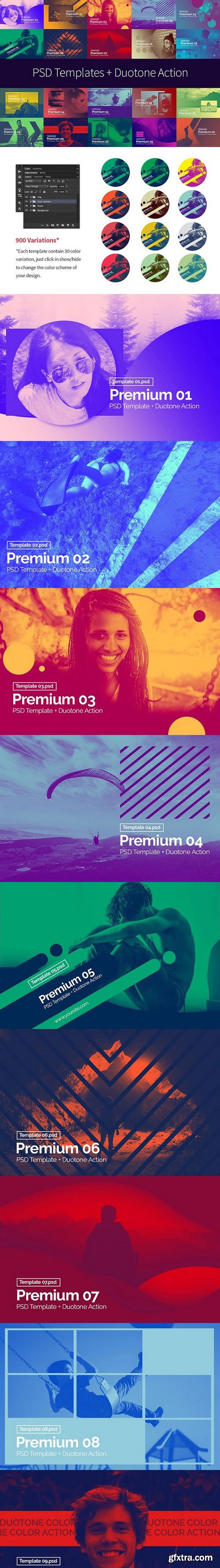 CM - PSD Template + Duotone Action 1438417