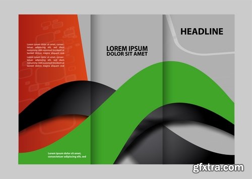 Collection of book cover flyer magazine booklet with infographics vector image 8-25 EPS