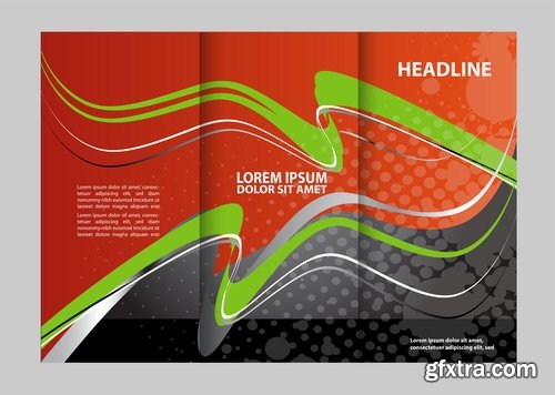 Collection of book cover flyer magazine booklet with infographics vector image 8-25 EPS