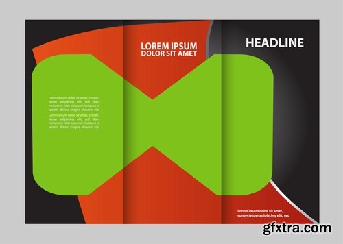 Collection of book cover flyer magazine booklet with infographics vector image 8-25 EPS