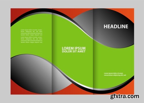 Collection of book cover flyer magazine booklet with infographics vector image 8-25 EPS